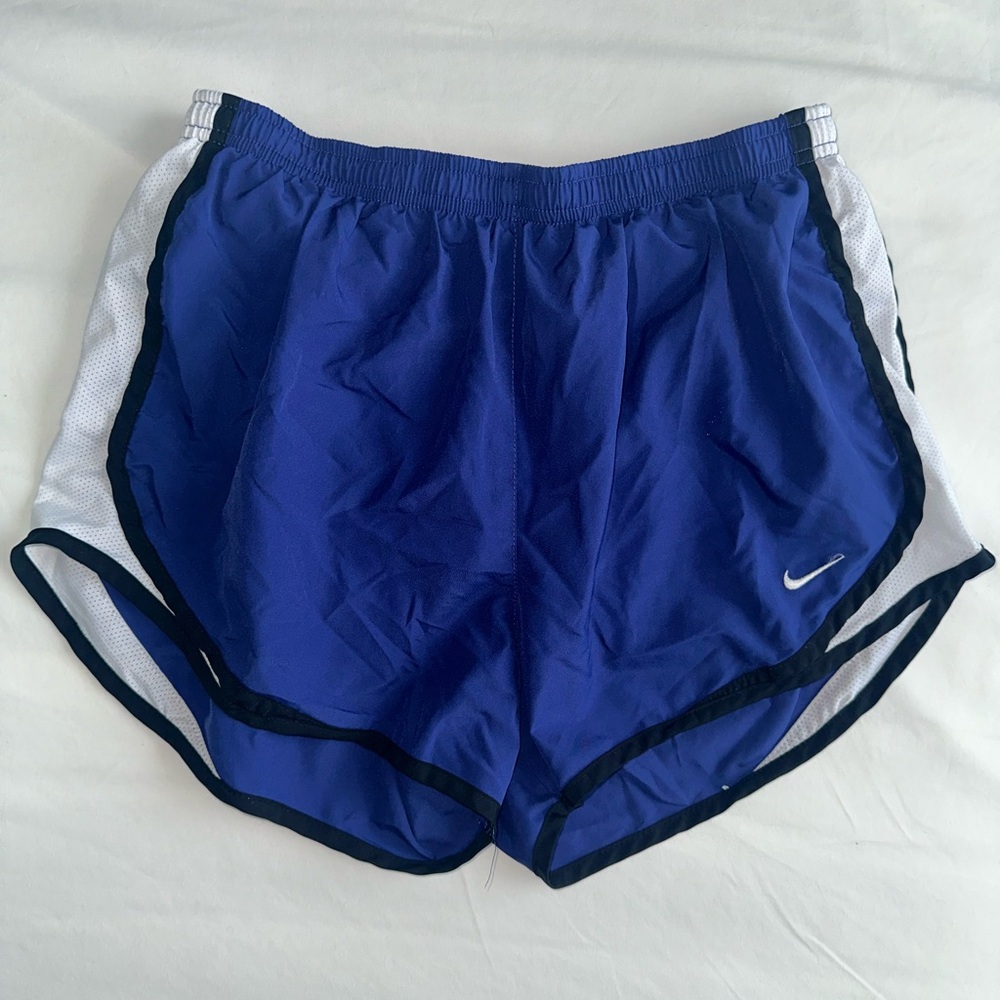 Nike Dri-FIT White and Blue Athletic Shorts
